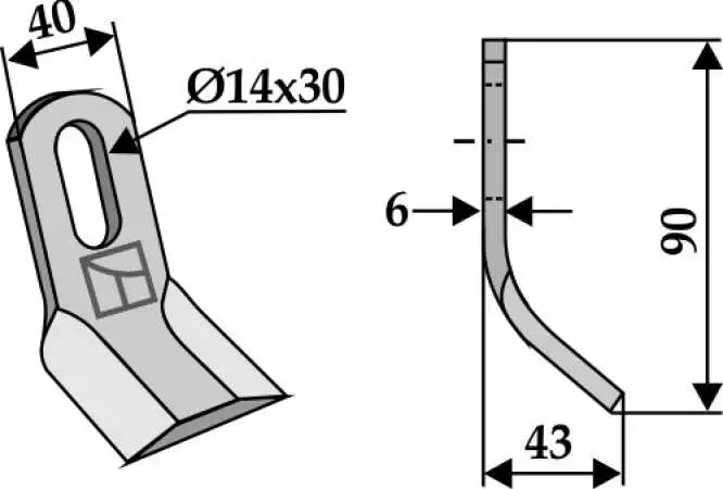 Y-Messer 90x40mm
